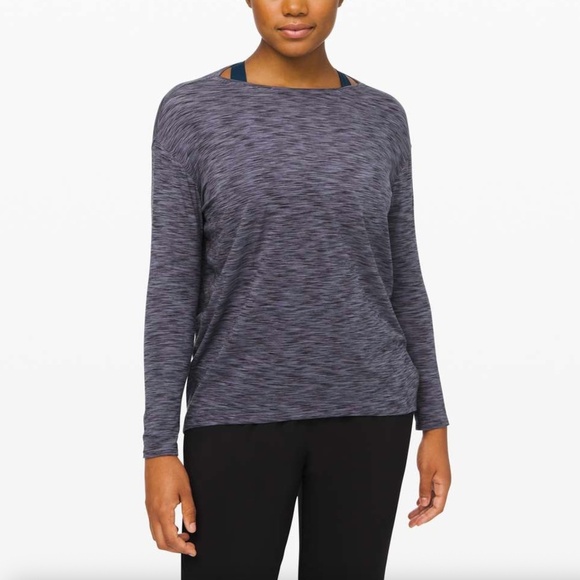 Lululemon Back In Action Long Sleeve, Space Dye Purple - Picture 1 of 4